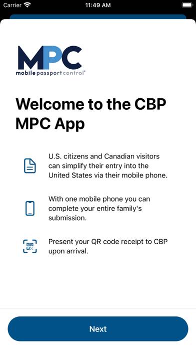 Mobile Passport Control Capture d'écran de l'application #1