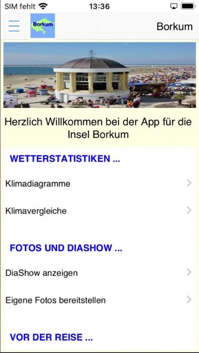 Borkum Urlaubs App App screenshot