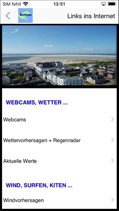 Borkum Urlaubs App App screenshot