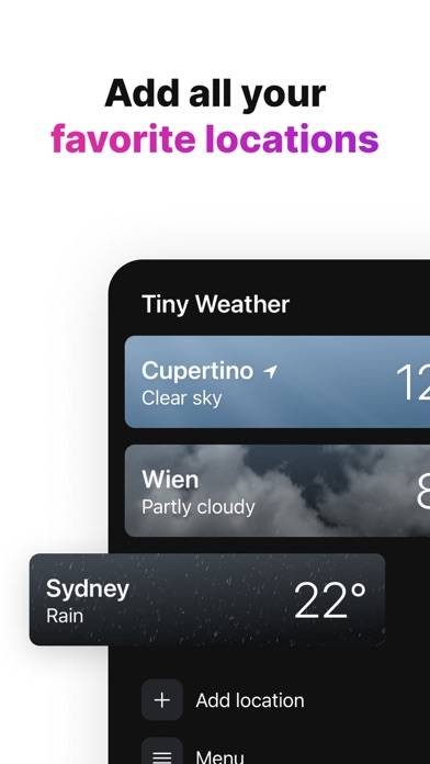 Tiny Weather: Simple forecasts App-Screenshot