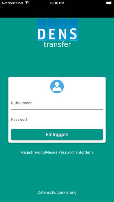 DENStransfer App-Screenshot