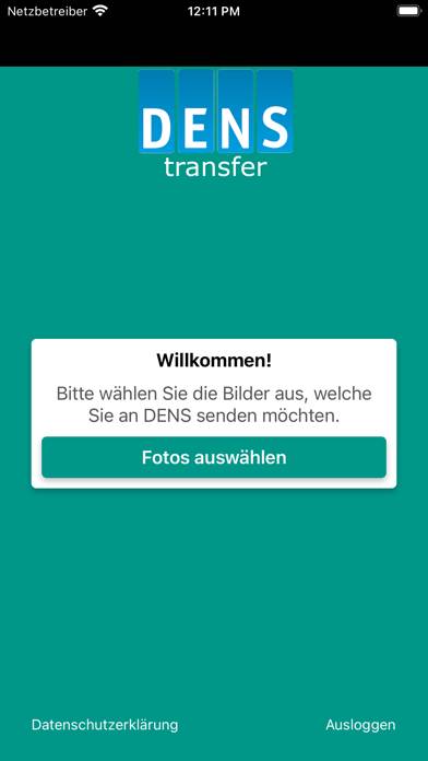 DENStransfer App-Screenshot
