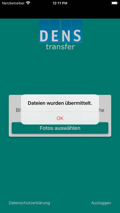 DENStransfer App-Screenshot