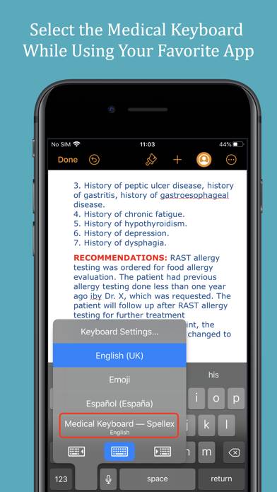 Spellex Medical Keyboard App screenshot #3