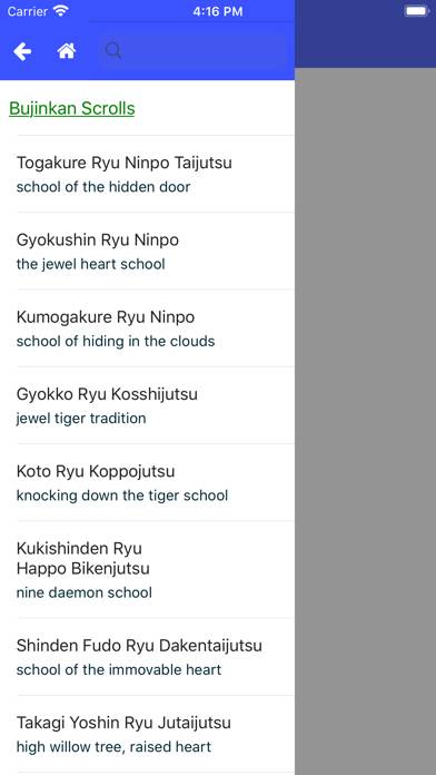 Bujinkan Densho Ninja Scrolls App skärmdump #1