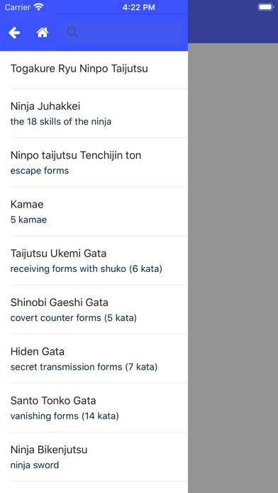 Bujinkan Densho Ninja Scrolls App skärmdump