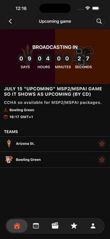 Midco Sports Plus App screenshot