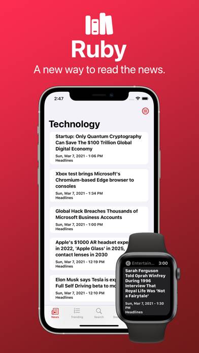 Ruby – News Reader App screenshot #1