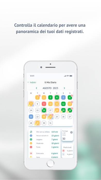 Diario dell’emicrania Schermata dell'app