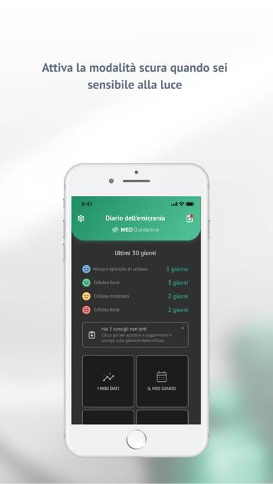 Diario dell’emicrania Schermata dell'app
