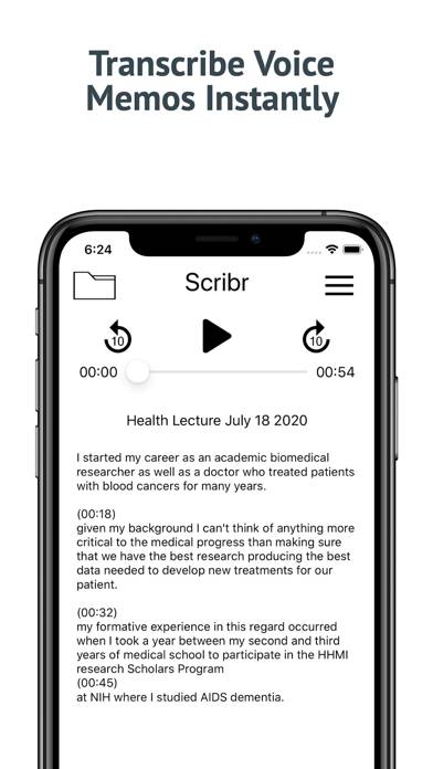 Scribr - Transcribe Speech Bildschirmfoto