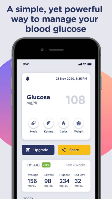 Blood Sugar Tracking Glucobyte App screenshot #1