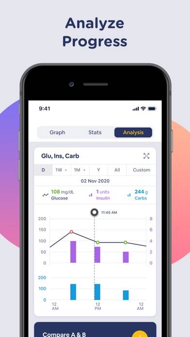Blood Sugar Tracking Glucobyte Schermata dell'app #2