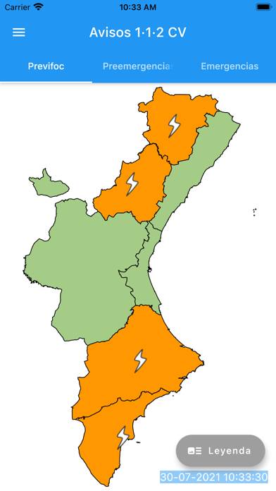 GVA 112 Avisos Captura de pantalla de la aplicación