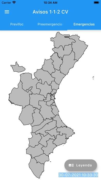 GVA 112 Avisos Captura de pantalla de la aplicación