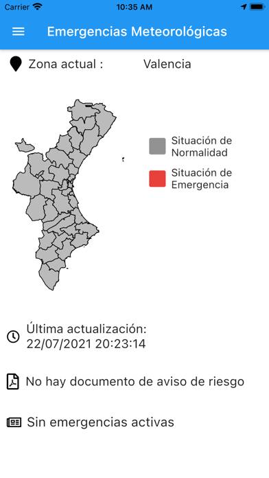 GVA 112 Avisos Captura de pantalla de la aplicación