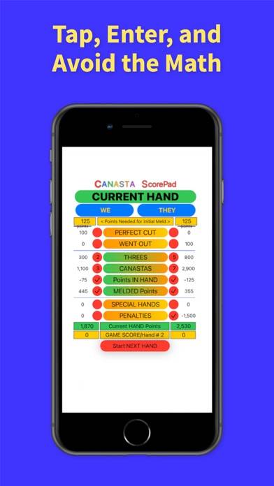 Canasta ScorePad App screenshot #2