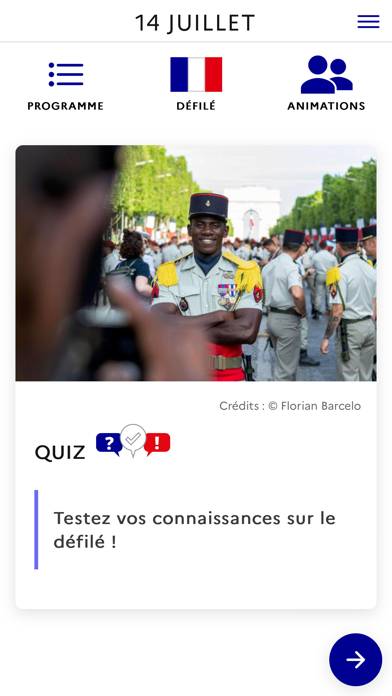 Mon 14 juillet Capture d'écran de l'application