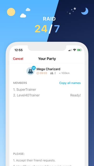 GO Raid Party App skärmdump