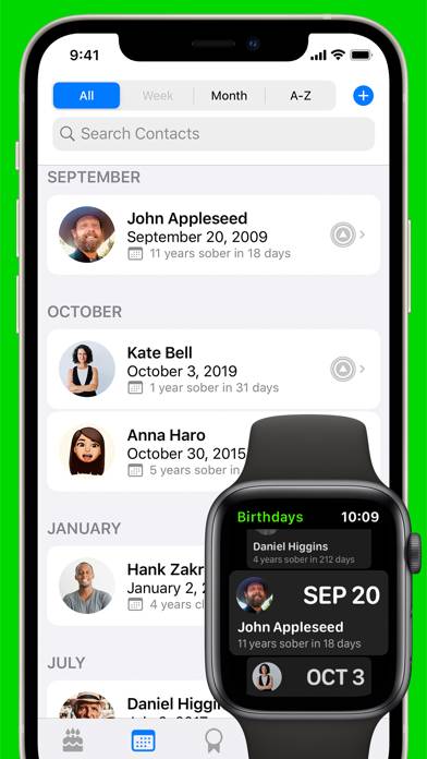 Recovery Birthdays App screenshot #1