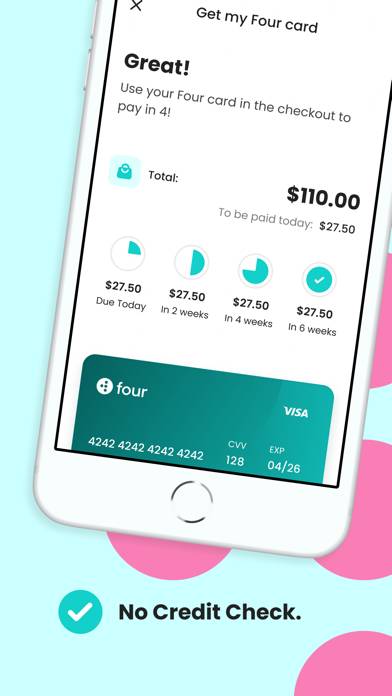 Four | Buy Now, Pay Later App screenshot