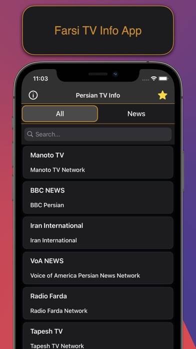 Farsi TV Info App screenshot #1