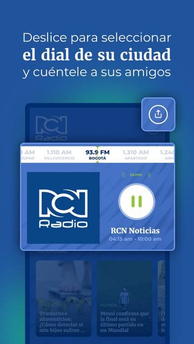 RCN Radio Oficial Captura de pantalla de la aplicación