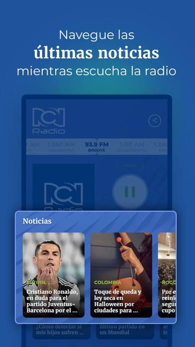 RCN Radio Oficial Captura de pantalla de la aplicación