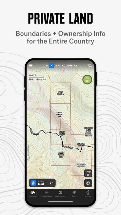 OnX Backcountry Hiking Trails App screenshot