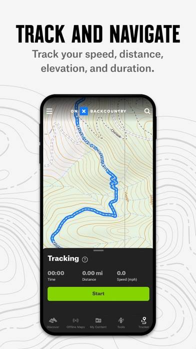 OnX Backcountry Hiking Trails App screenshot