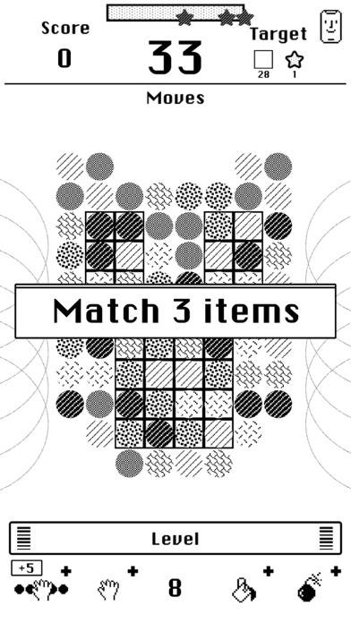 Minimal Match 3 Ultimate BW Schermata dell'app #1