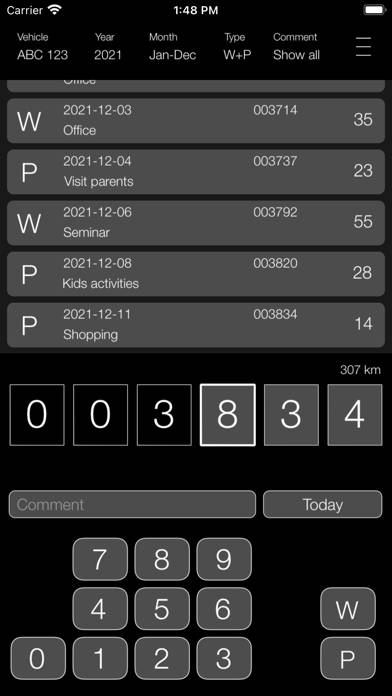 WorkMiles App skärmdump