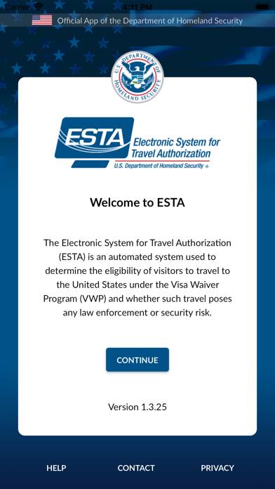 ESTA Mobile App skärmdump #1