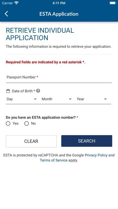 ESTA Mobile App-Screenshot #4