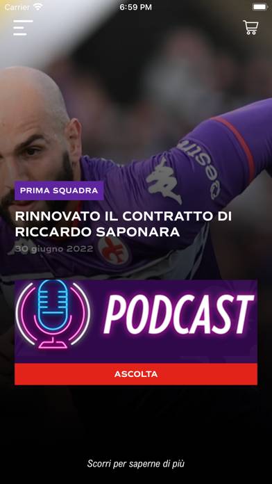 Fiorentina Official App Schermata dell'app