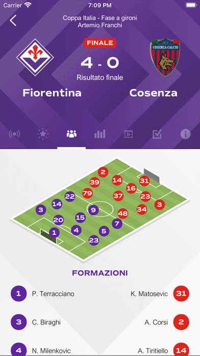 Fiorentina Official App Schermata dell'app