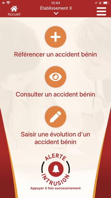 Velmis registre accident bénin Capture d'écran de l'application