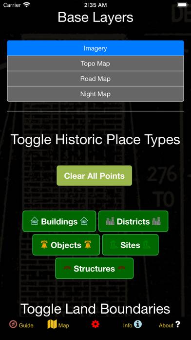 US Historical Places Point Map App screenshot #1