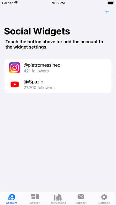 Social Widgets: App screenshot #1