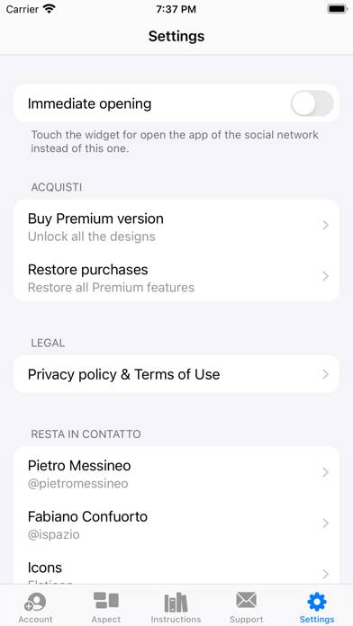 Social Widgets: App screenshot
