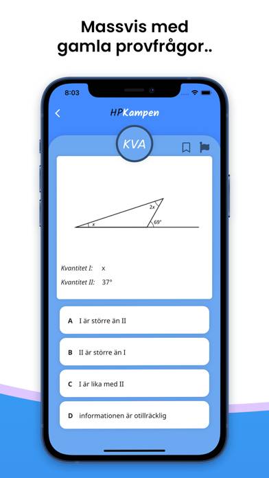 Högskoleprovet App skärmdump #3