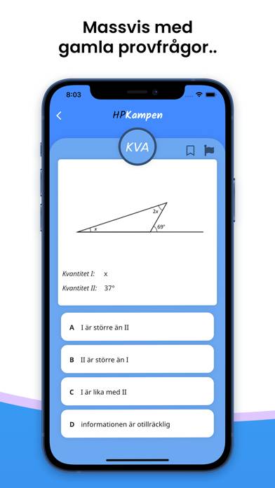 Högskoleprovet App skärmdump