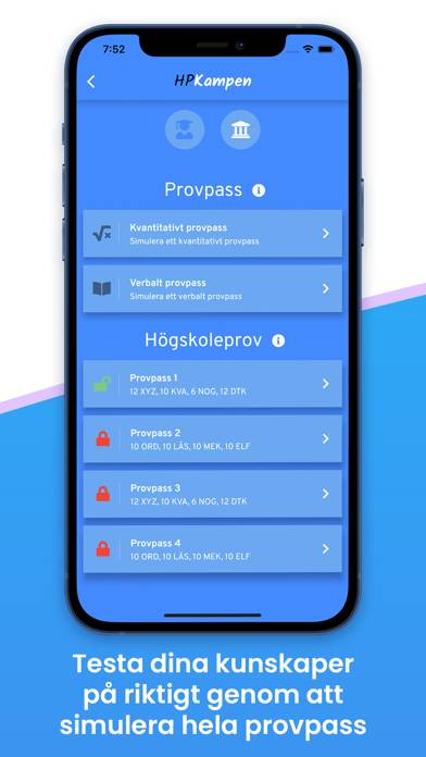 Högskoleprovet App skärmdump