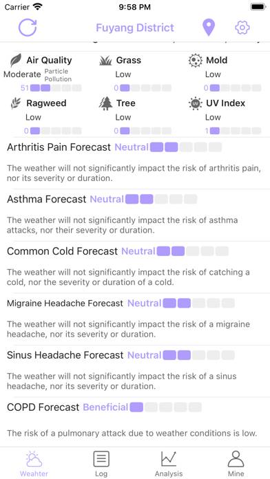 Health Weather Скриншот приложения #2