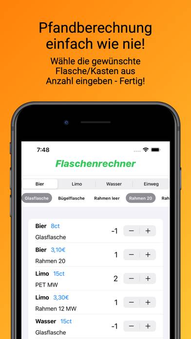 Flaschengeld App-Screenshot