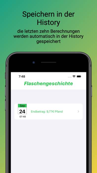 Flaschengeld App-Screenshot