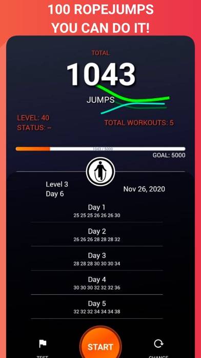 1000 Rope jumps workout plan Скриншот приложения #1