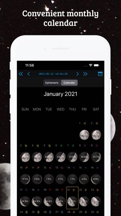 Moon Phase Calendar LunarSight App screenshot #2