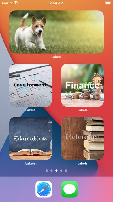 Labels Widget App screenshot