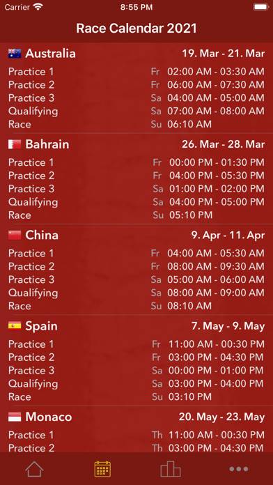 Race Calendar 2021 App screenshot #2